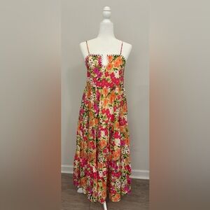 TCEC Vibrant Floral Maxi Dress - Pink and Orange